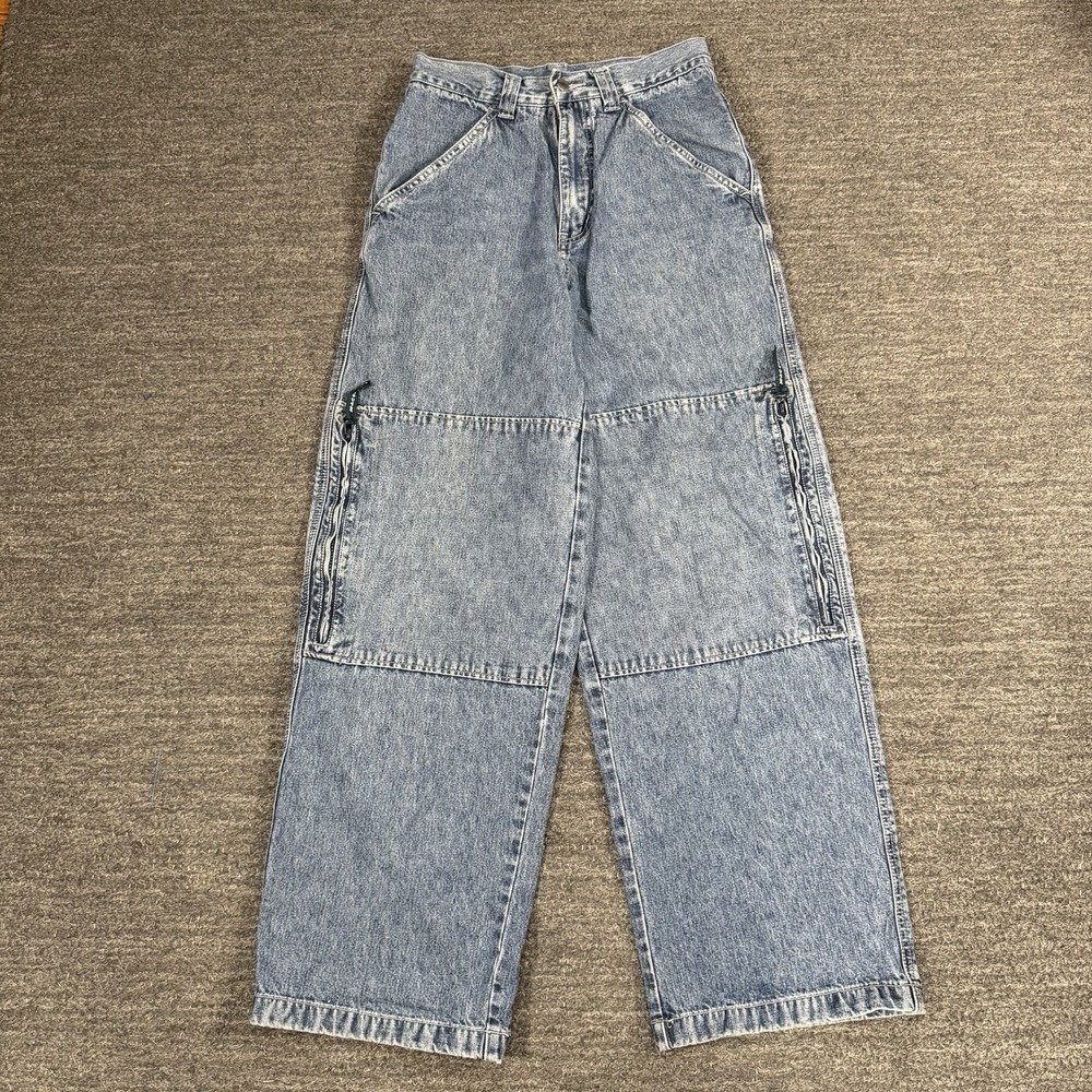 Vintage Mac Sport Jeans Men 28X32 Blue Double Knee Baggy Wide Leg Y2K Workwear